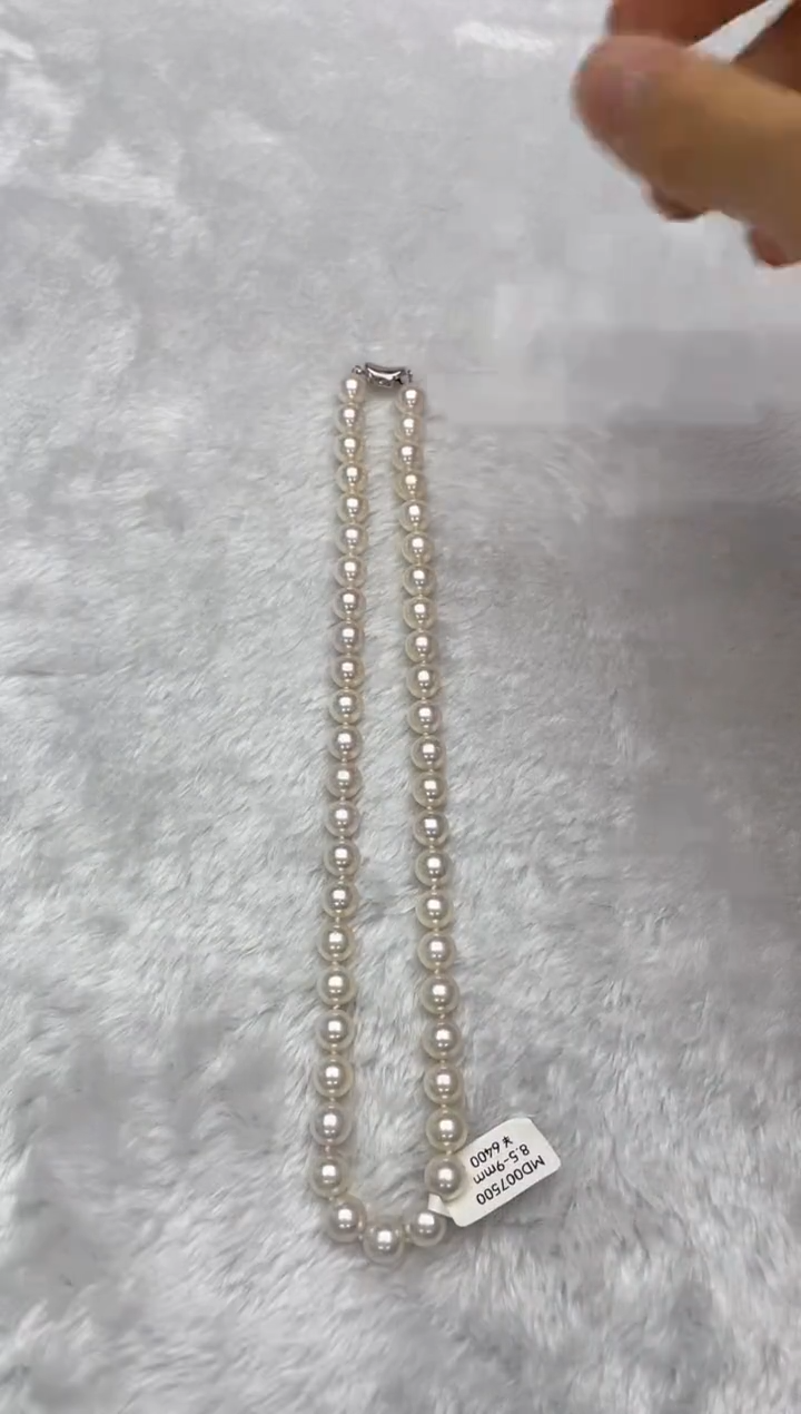 海水珍珠银S925镶嵌项链AK8.5-9mm