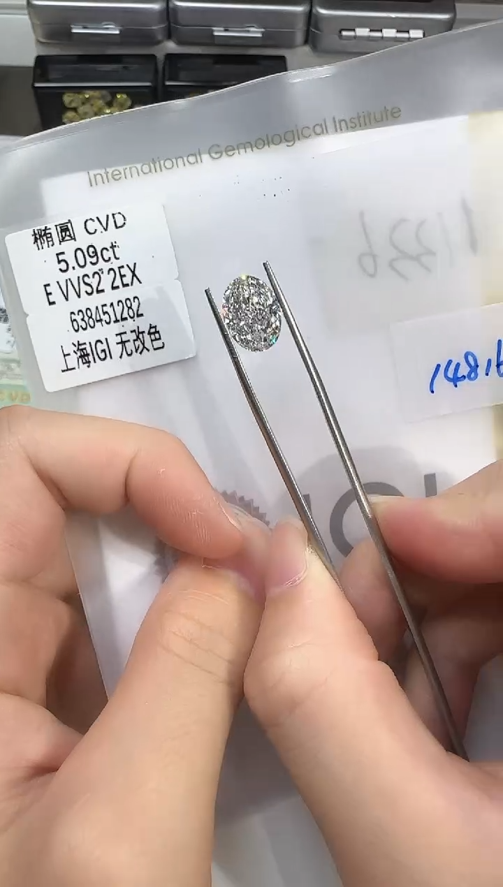 裸石实验室培育钻石@ 5.09ct 先鉴赏，再定制！
