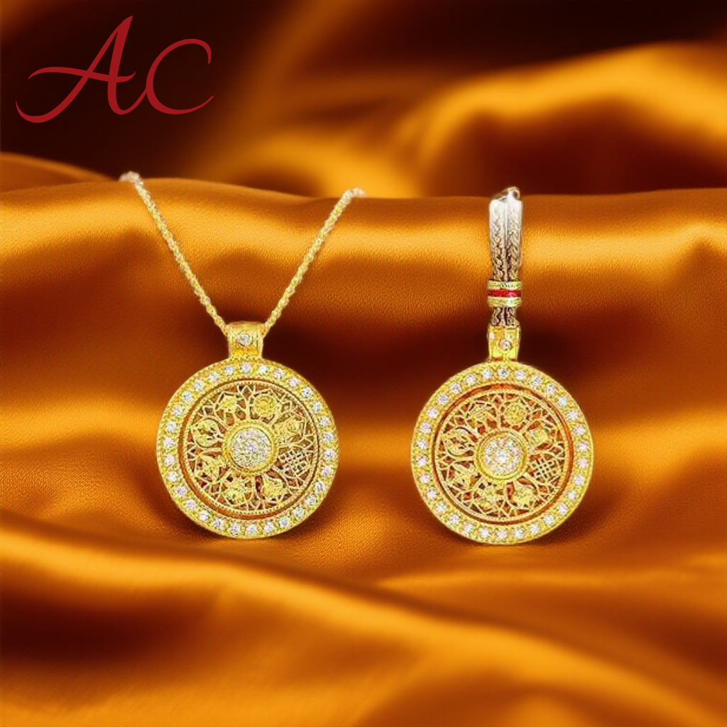 AC【官方正品】 项链 八宝罗盘轻奢古法可转动