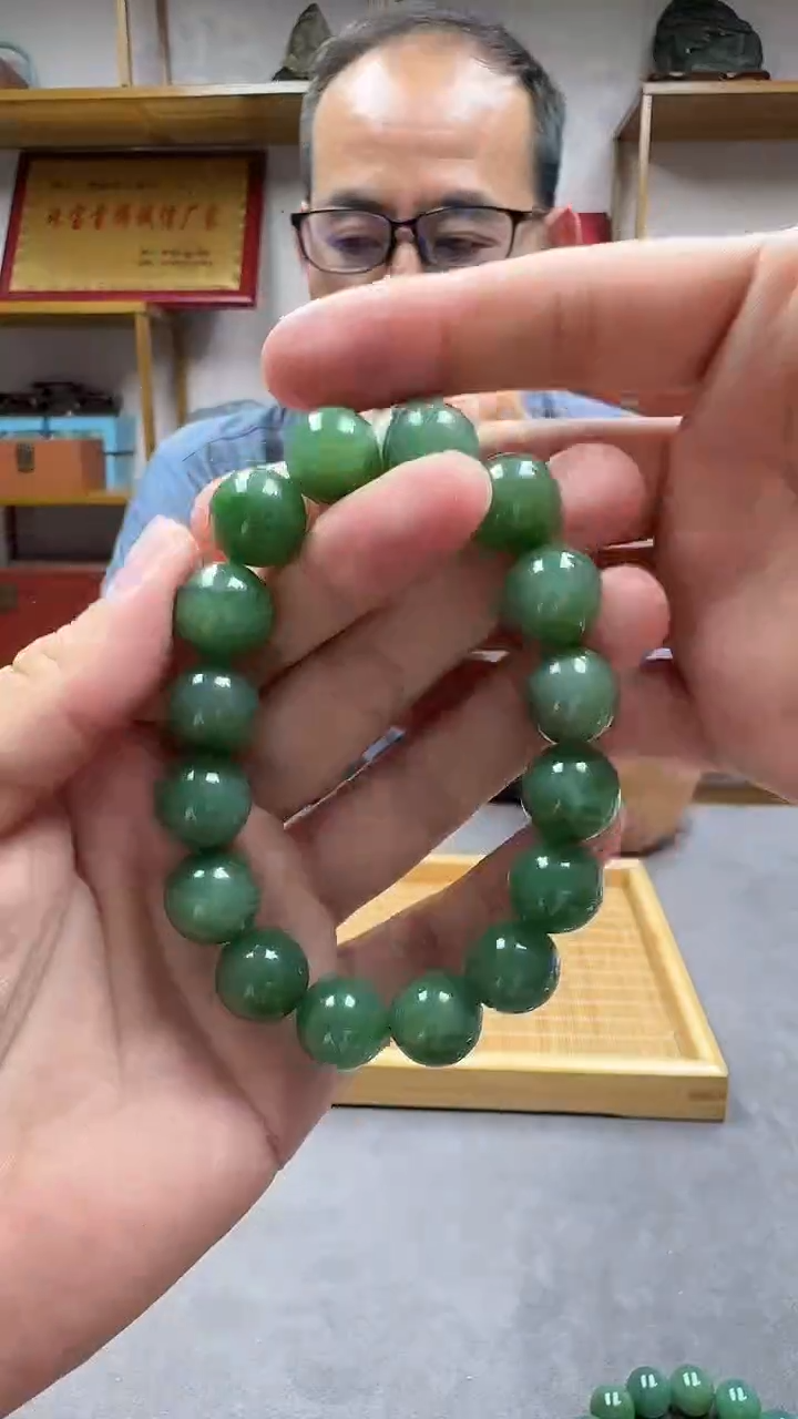 手链未镶嵌和田玉14俄冰绿