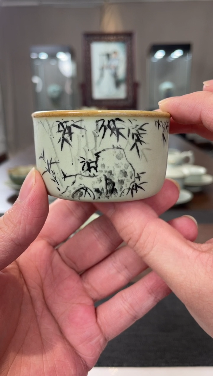 【闪购商品】杯子余秀华老师作品扳指杯（墨竹图）