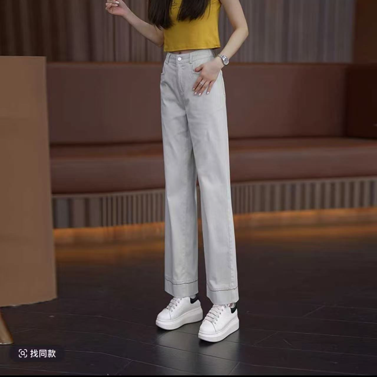 2025秋季新款九分窄版阔腿裤女宽松流行爆款洗水时尚牛仔裤