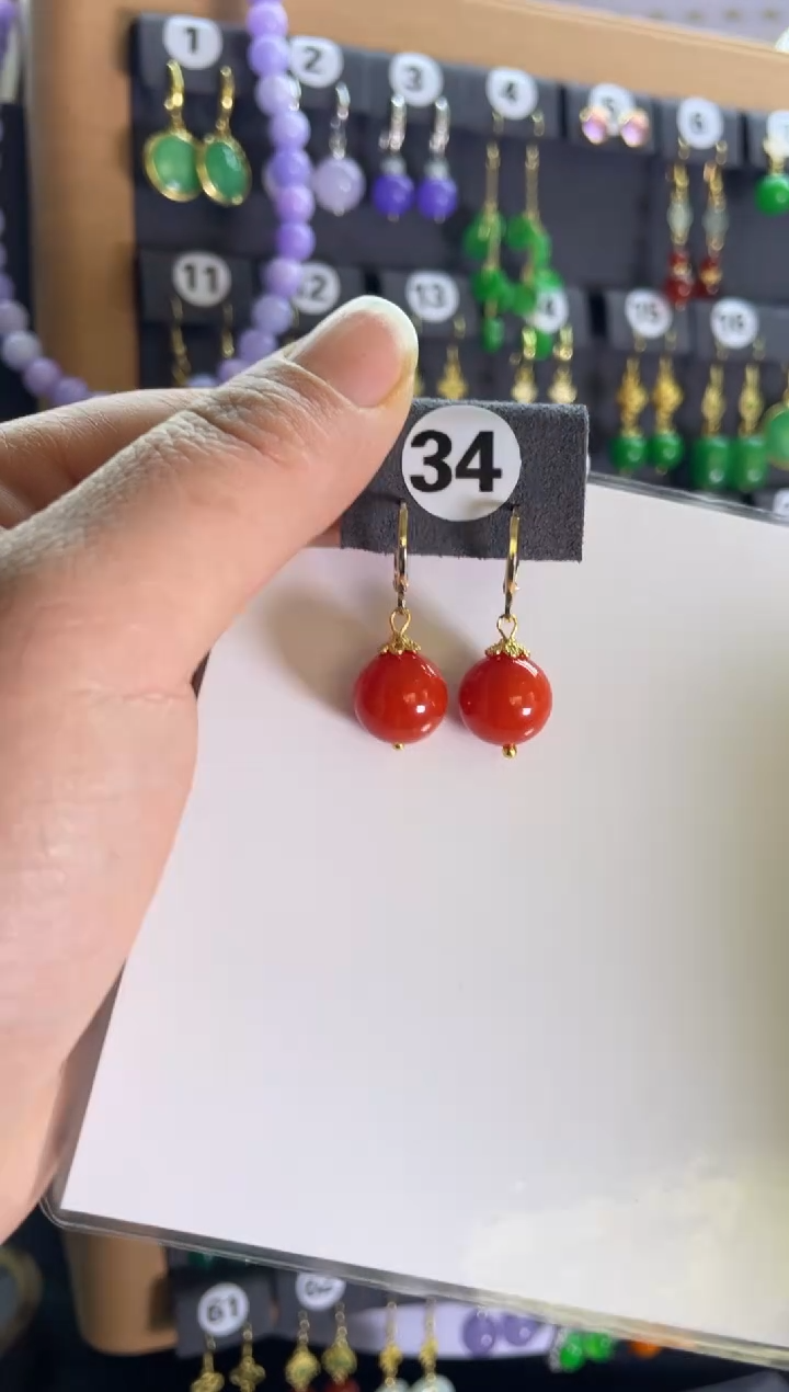 【闪购商品】翡翠耳饰银S925镶嵌34....