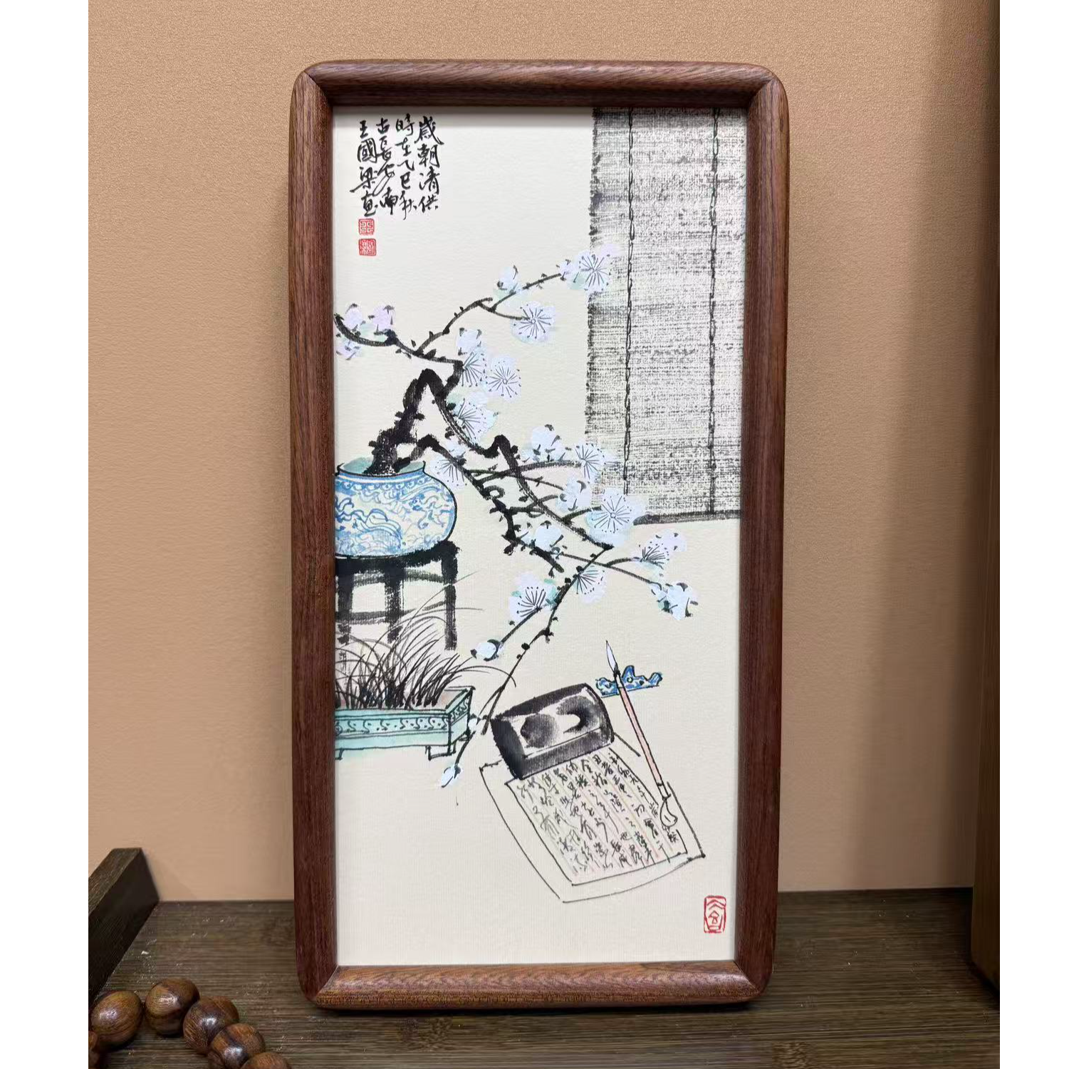 《岁朝清供》18×35花鸟装饰画