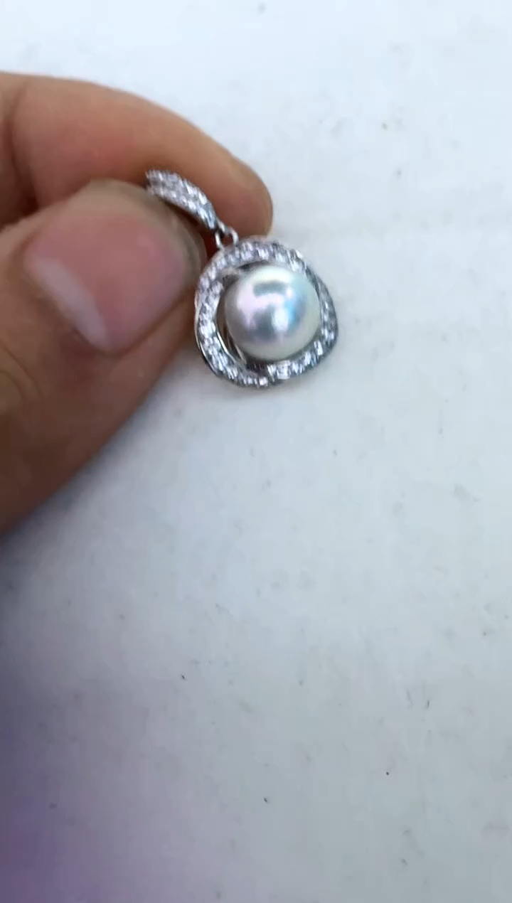 【闪购商品】海水珍珠颈饰银S925镶嵌吊坠