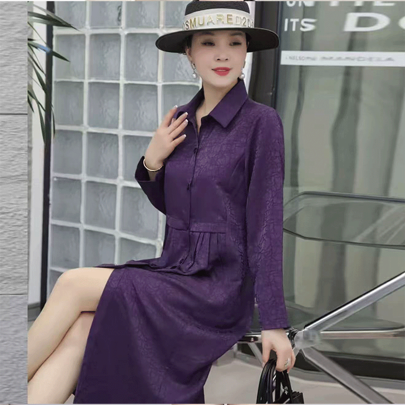 【三色龟裂纹风衣--】新款显白遮肉连衣裙D