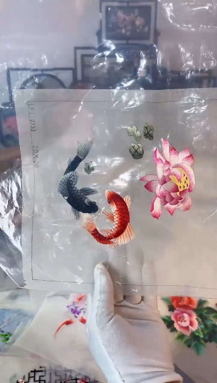 织绣纯手工苏绣双面绣绣布87