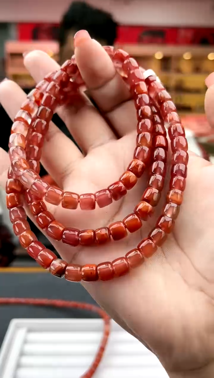 【闪购商品】南红玛瑙卡7南红直切长链-多样性发一件未镶嵌一件8
