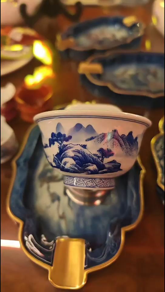 陶逃*山水压手杯2个无包装不退换17