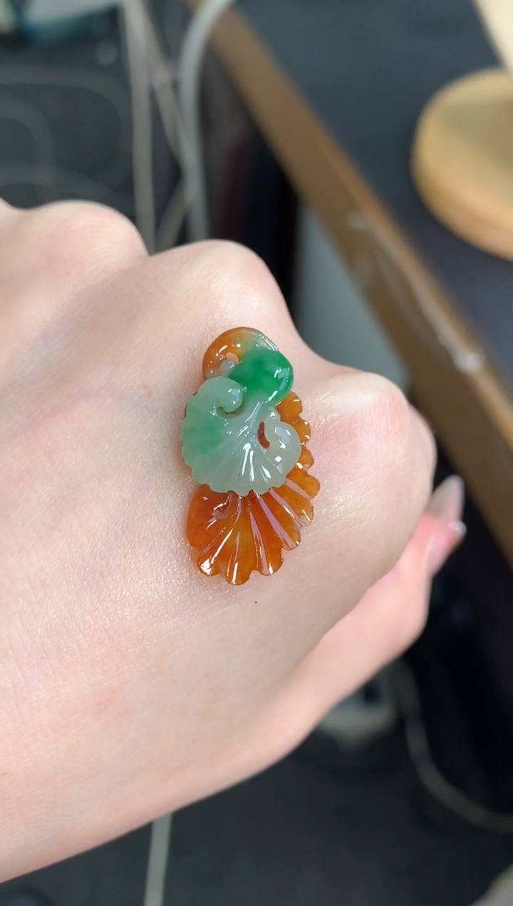 未镶嵌定制翡翠银杏叶