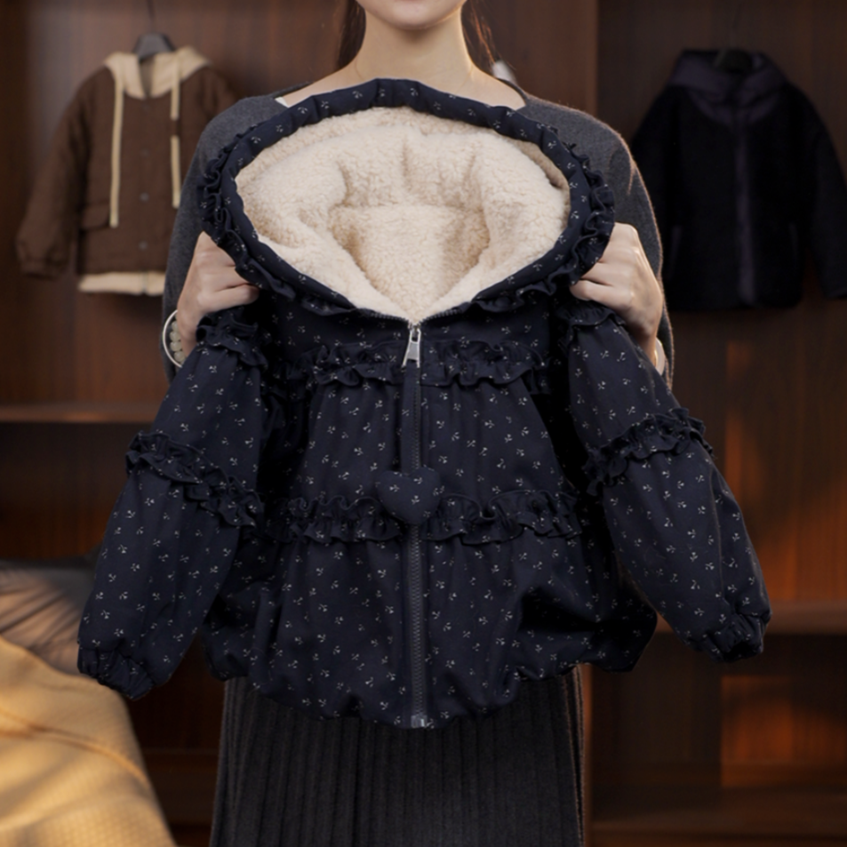 2025C亲子装棉服加厚保暖洋气连帽潮流时尚小众设计师款QZ335