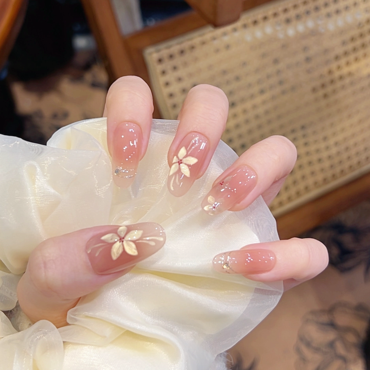 【腊梅】纯手工定制美甲拆卸穿戴甲10片