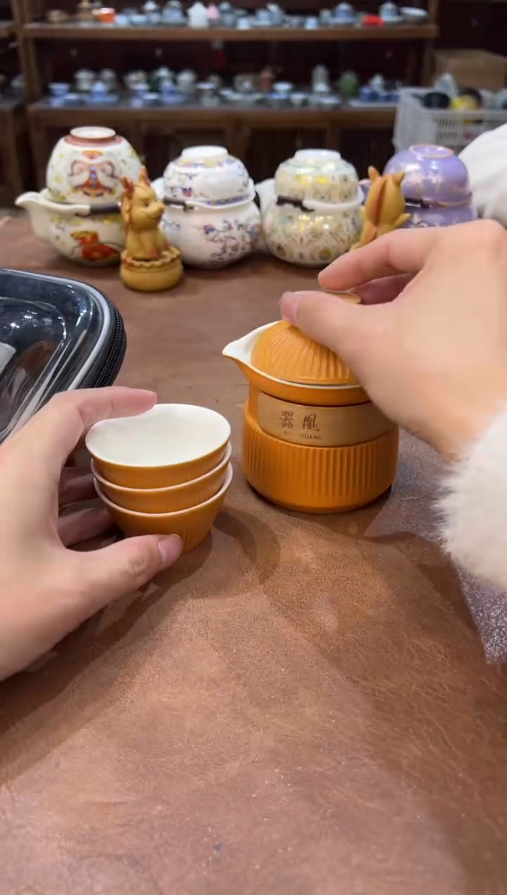 真的很便宜会开片的旅行茶具