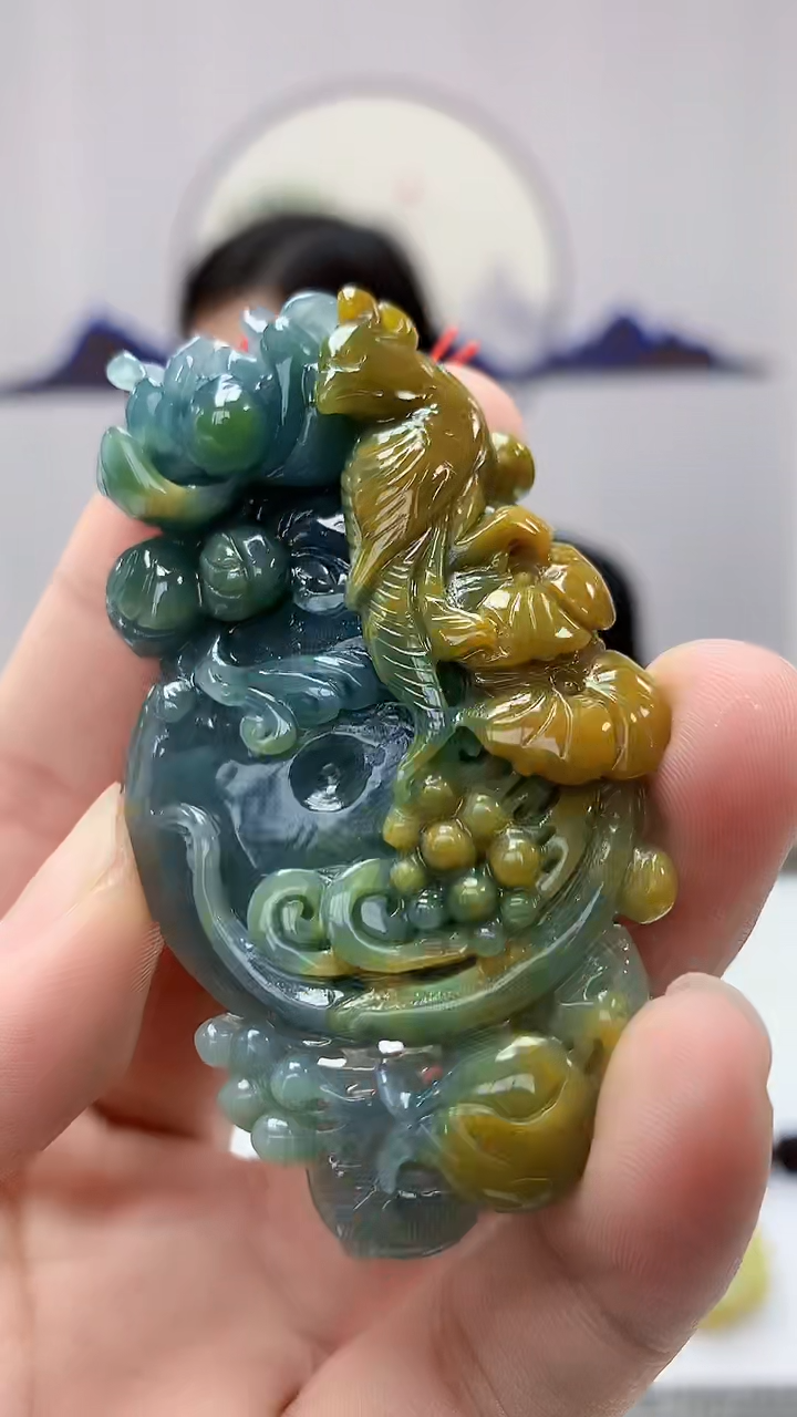 【闪购商品】定制翡翠未镶嵌4852bb-毛货挂件78