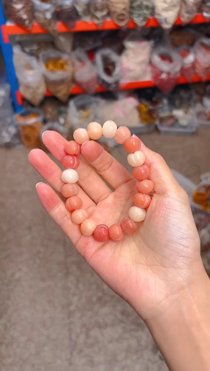 吊坠菩提根/象牙果粉色屁桃单圈