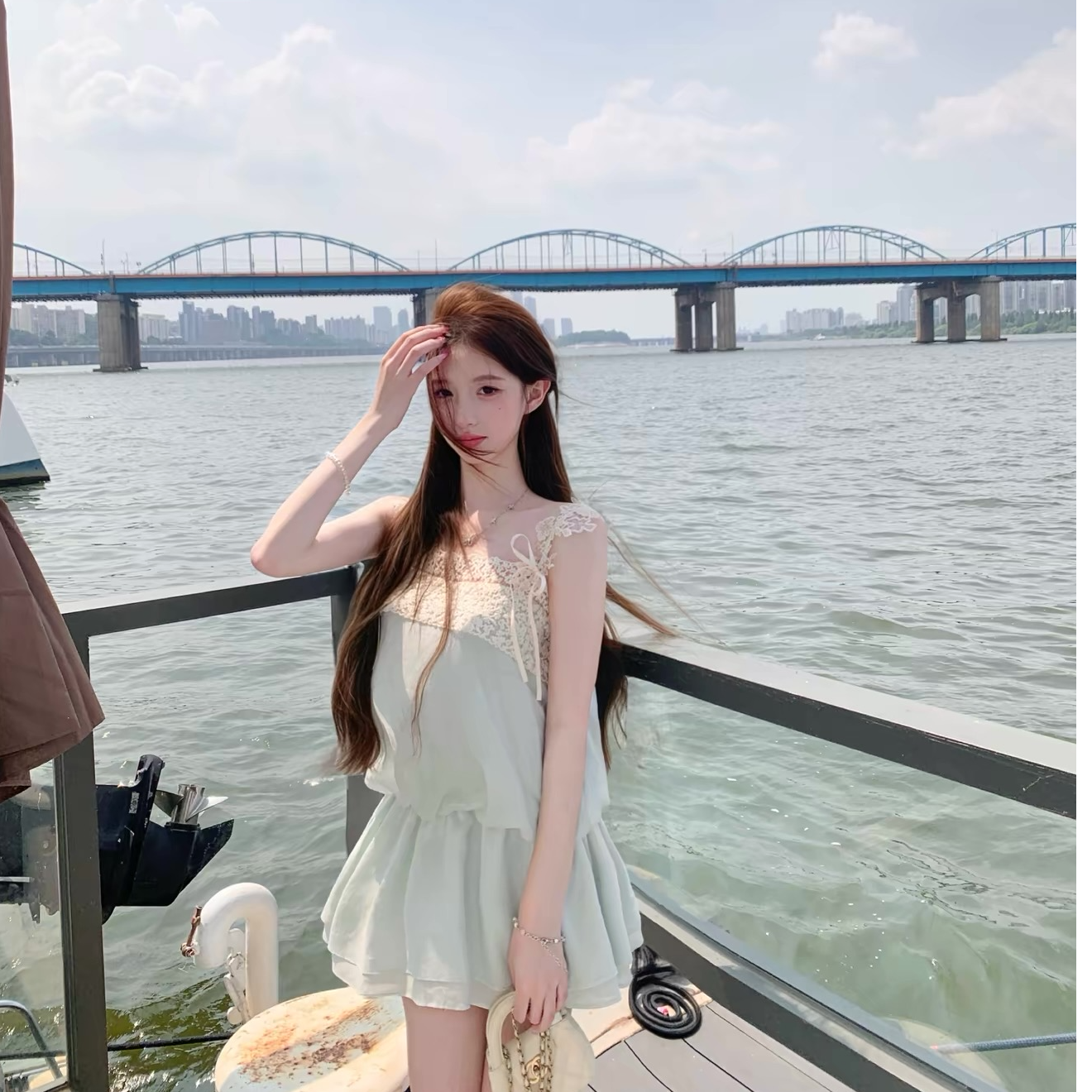【耶耶专属】#6r运补小茉莉公主 法式复古蕾丝雪纺吊带裙女夏日浪漫性感连衣裙