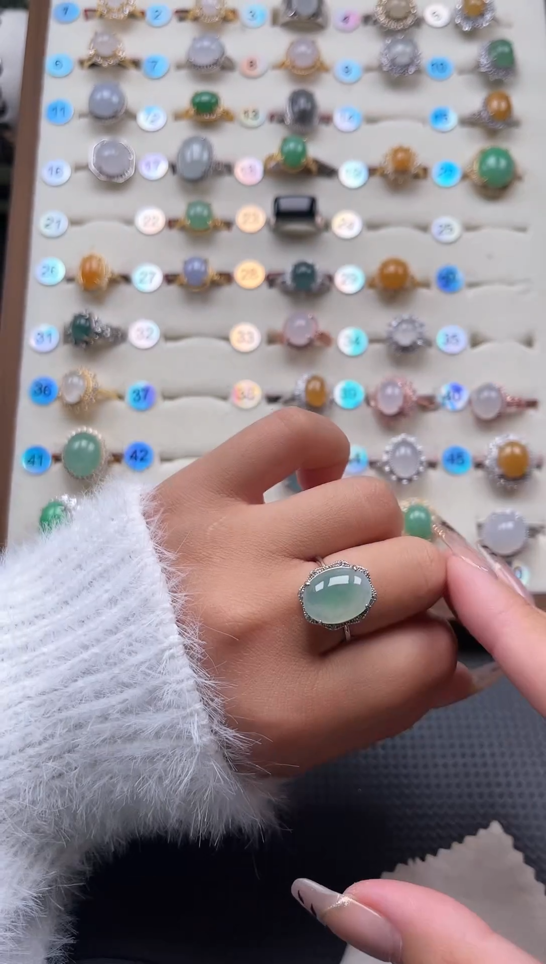 【闪购商品】翡翠戒指银S925镶嵌天然A货翡翠戒指