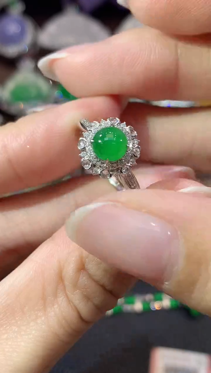 18K金镶嵌戒指翡翠C5