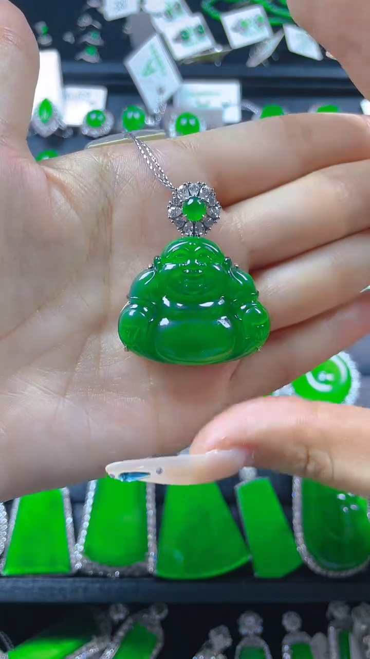 翡翠银S925镶嵌颈饰11