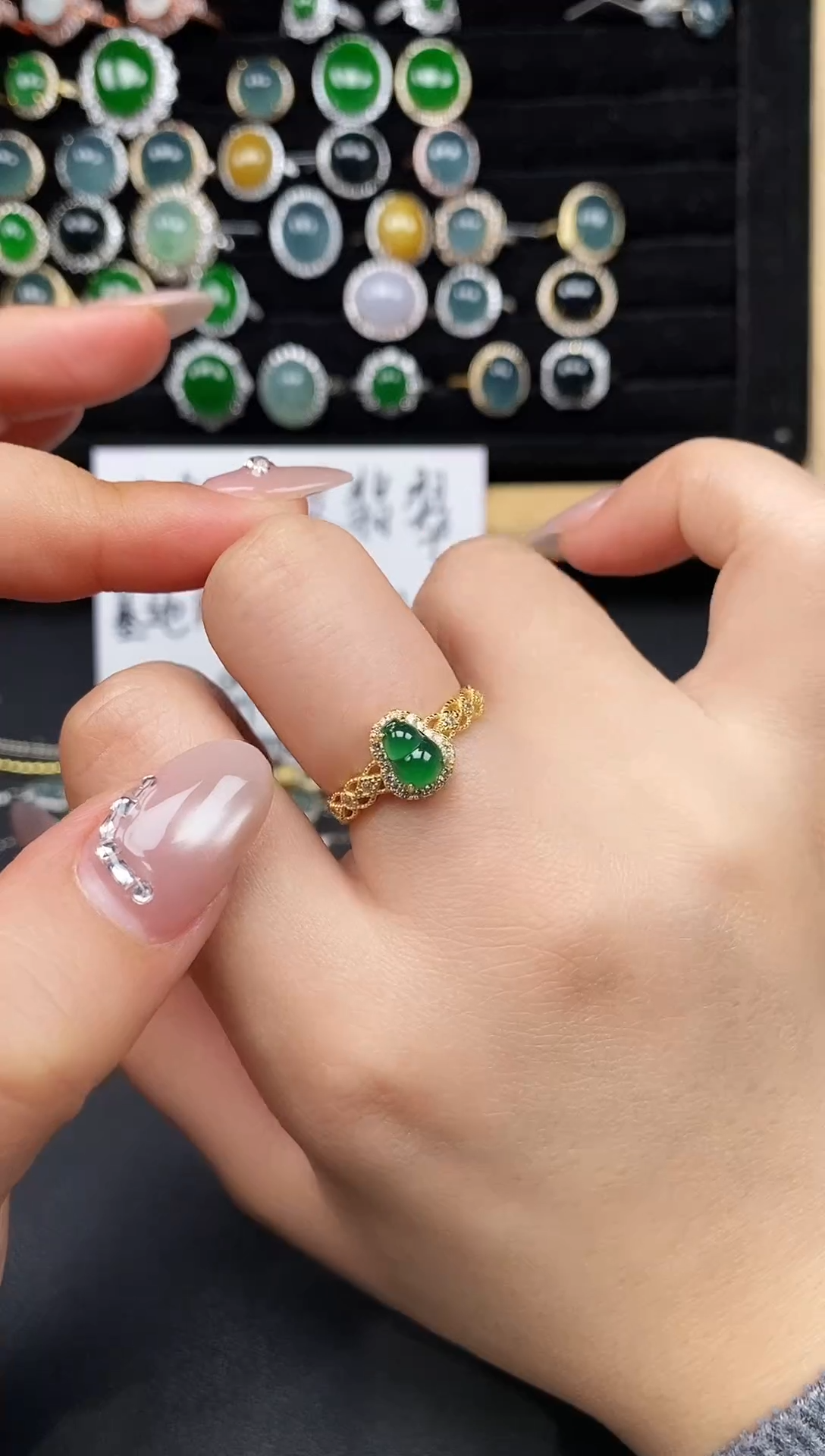 银S925镶嵌戒指翡翠111