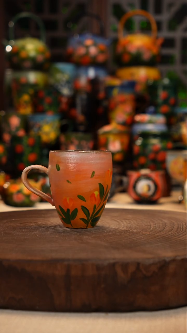 紫砂油画手绘釉下彩