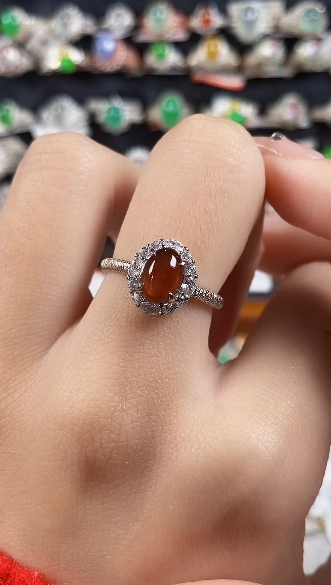 银S925镶嵌戒指翡翠 天然A货翡翠25