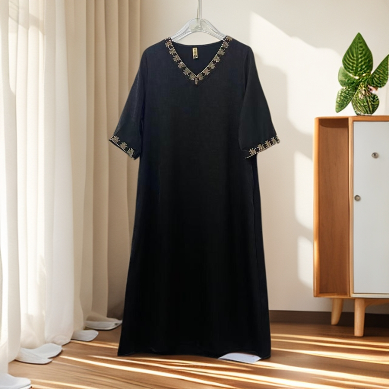 1471魅影装高贵新款妈妈装洋气收腰过膝法式