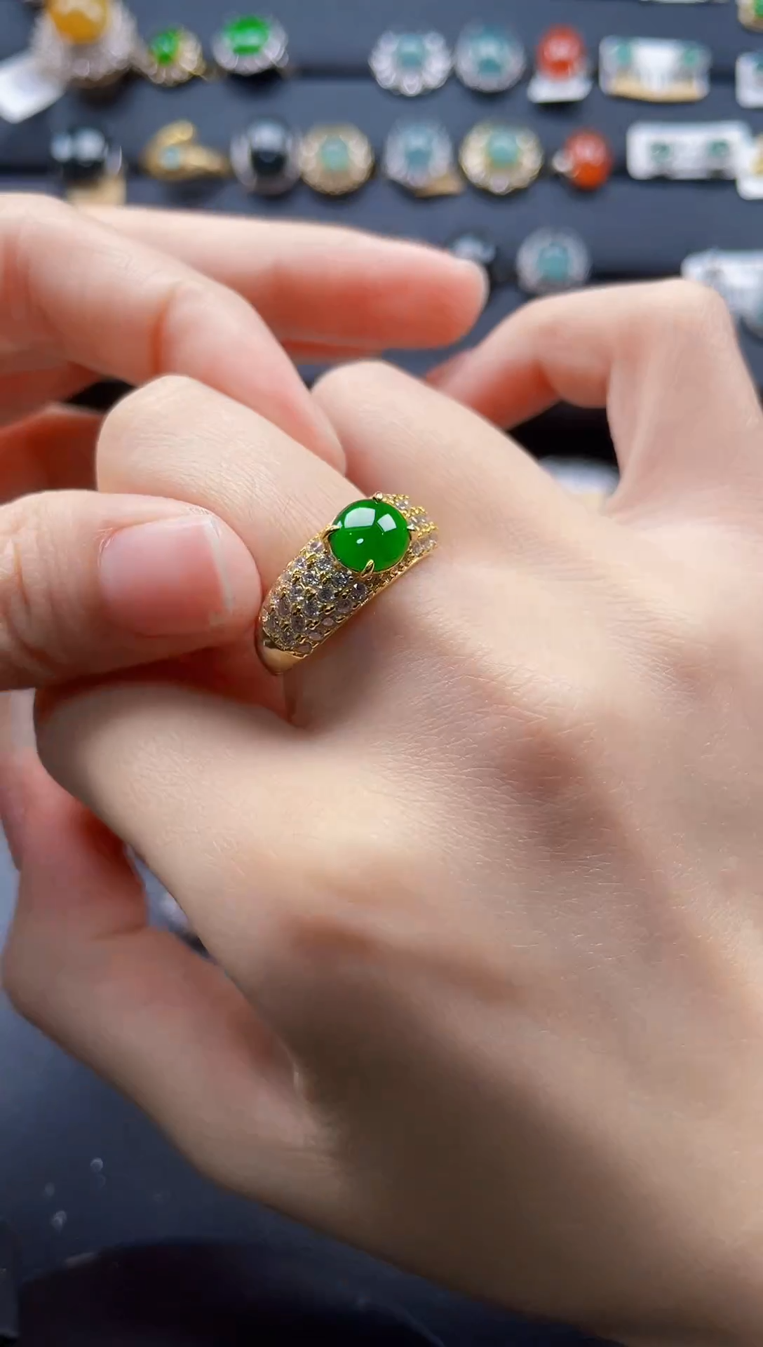 【闪购商品】翡翠戒指银S925镶嵌666666686