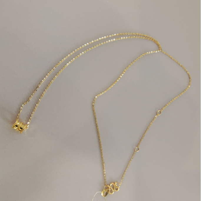 水贝黄金足金镭射性感小蛮腰吊坠项链