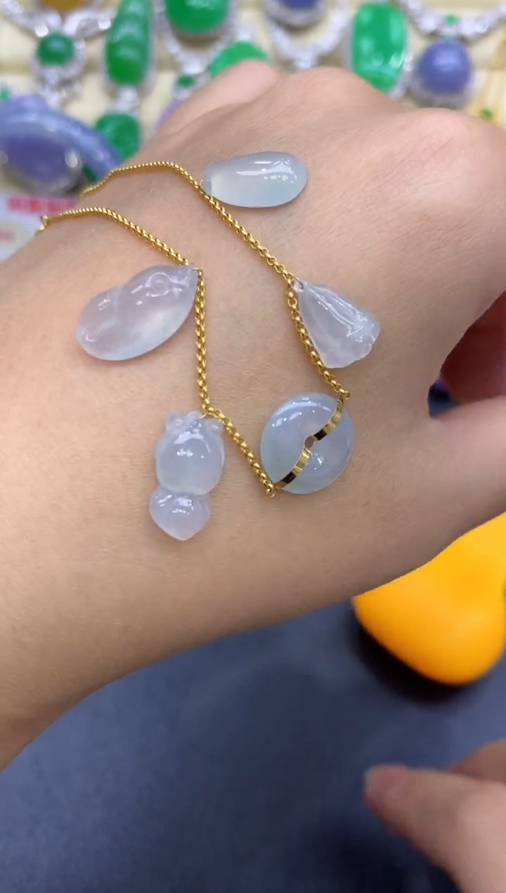 18K金镶嵌手链翡翠86-中国好珍宝