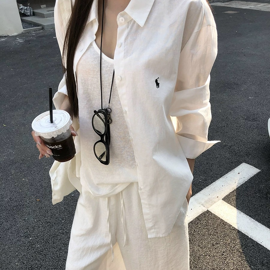 夏季常规款成人口袋女秋季小马衬衫时尚韩版宫廷风工装风薄款