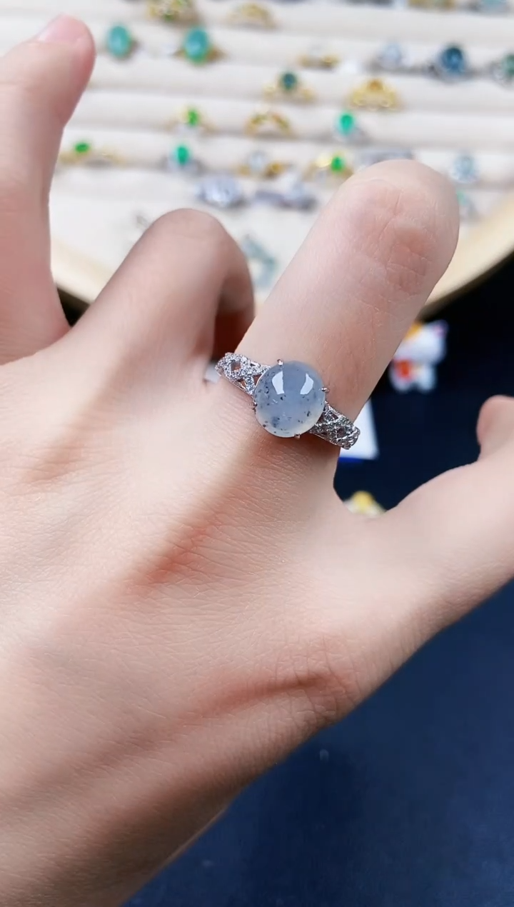 【闪购商品】翡翠银S925镶嵌戒指16456546