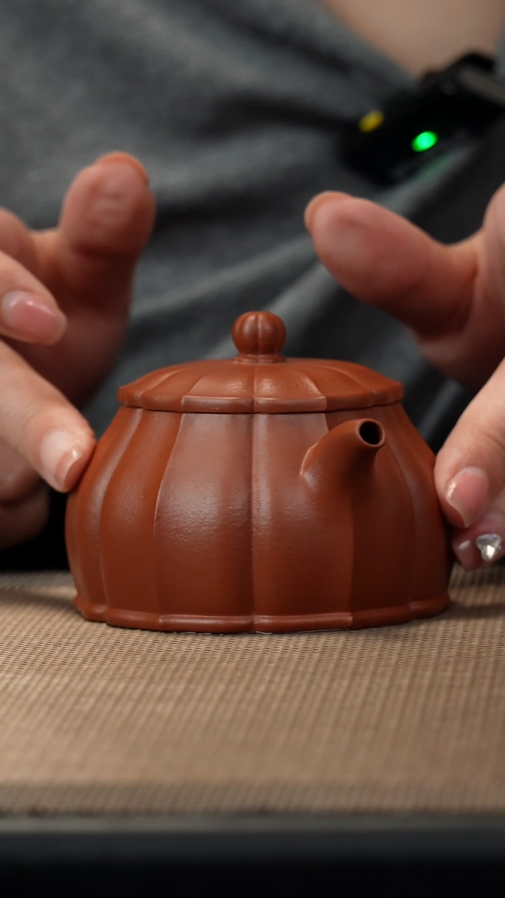 茶壶紫砂生砂筋纹若溪150cc