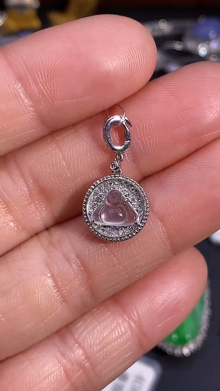 【闪购商品】翡翠吊坠(不含链)18K金镶嵌吊坠