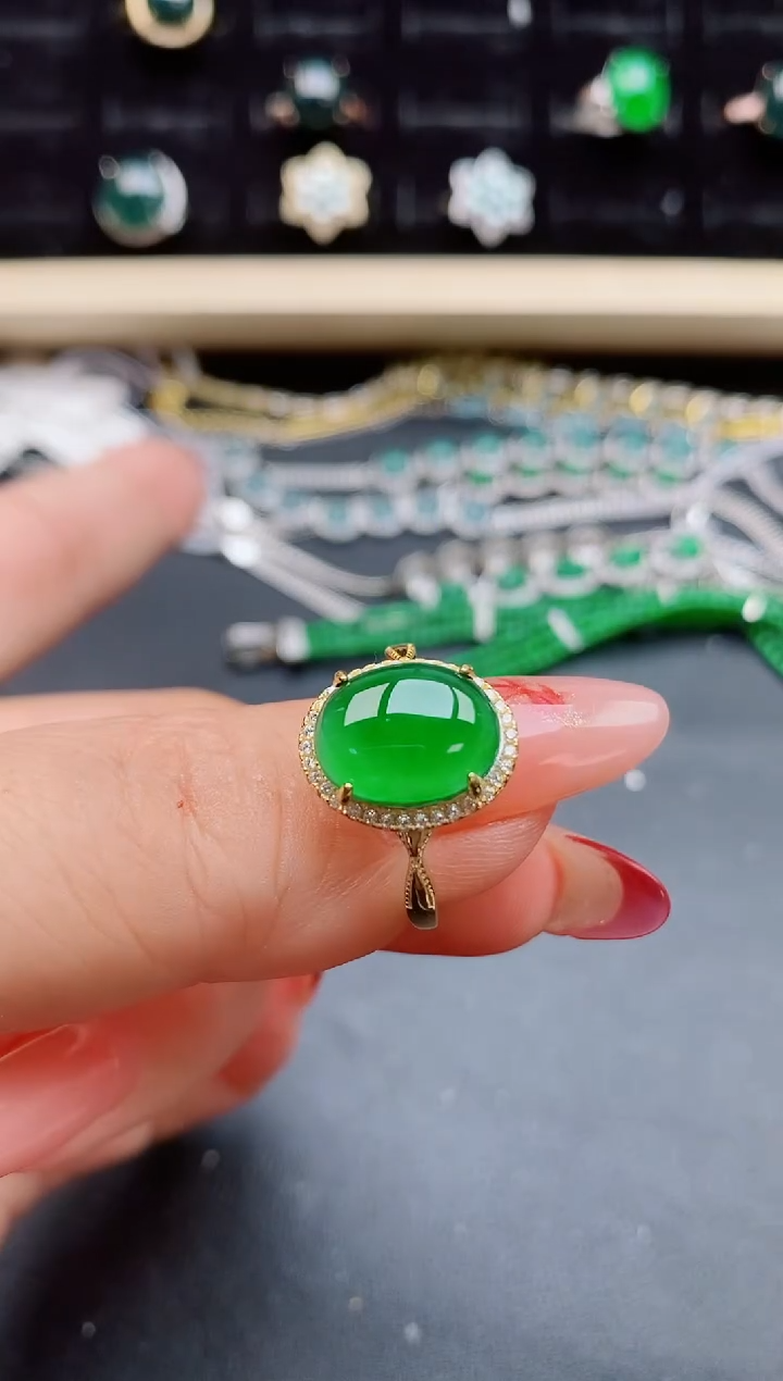 【闪购商品】翡翠戒指银S925镶嵌321321