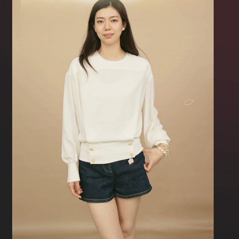95新 LouisVuitton/路易威登 圆领上衣34码白色/250912XY19K02