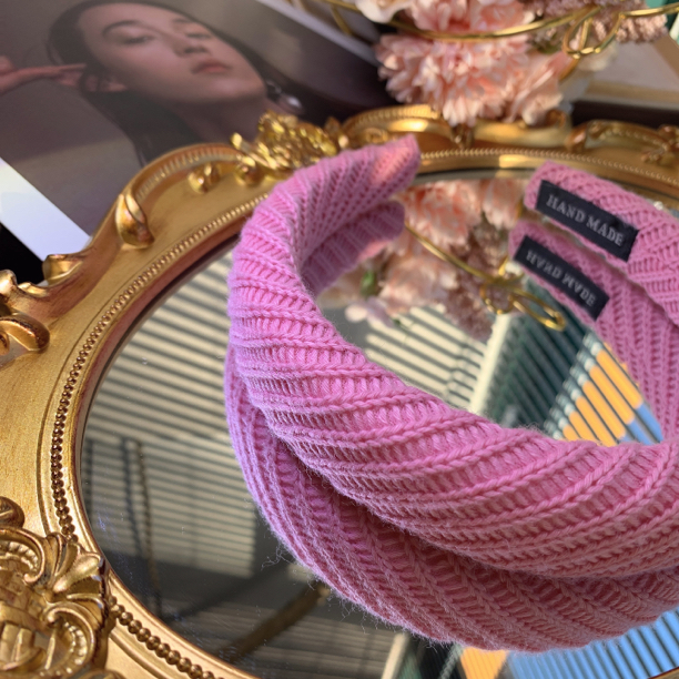 663 秋季百搭手工款针织高颅顶发箍