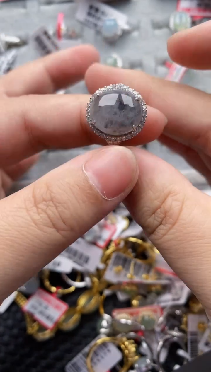 【闪购商品】翡翠戒指银S925镶嵌444444---7