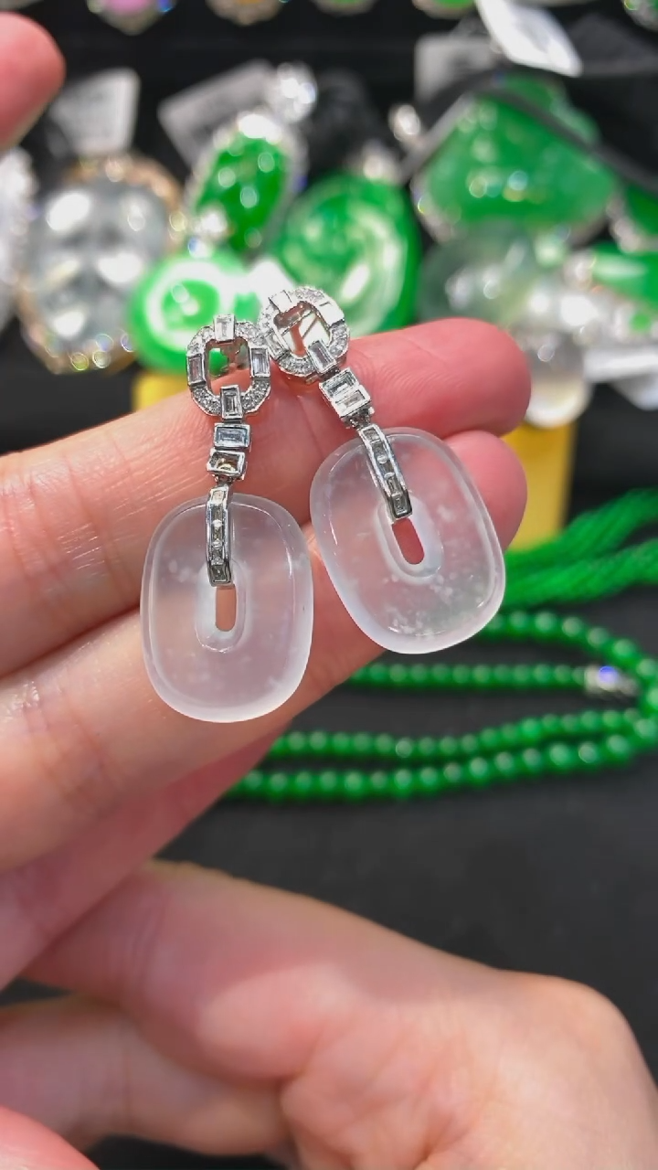 【闪购商品】翡翠颈饰未镶嵌福贝耳钉