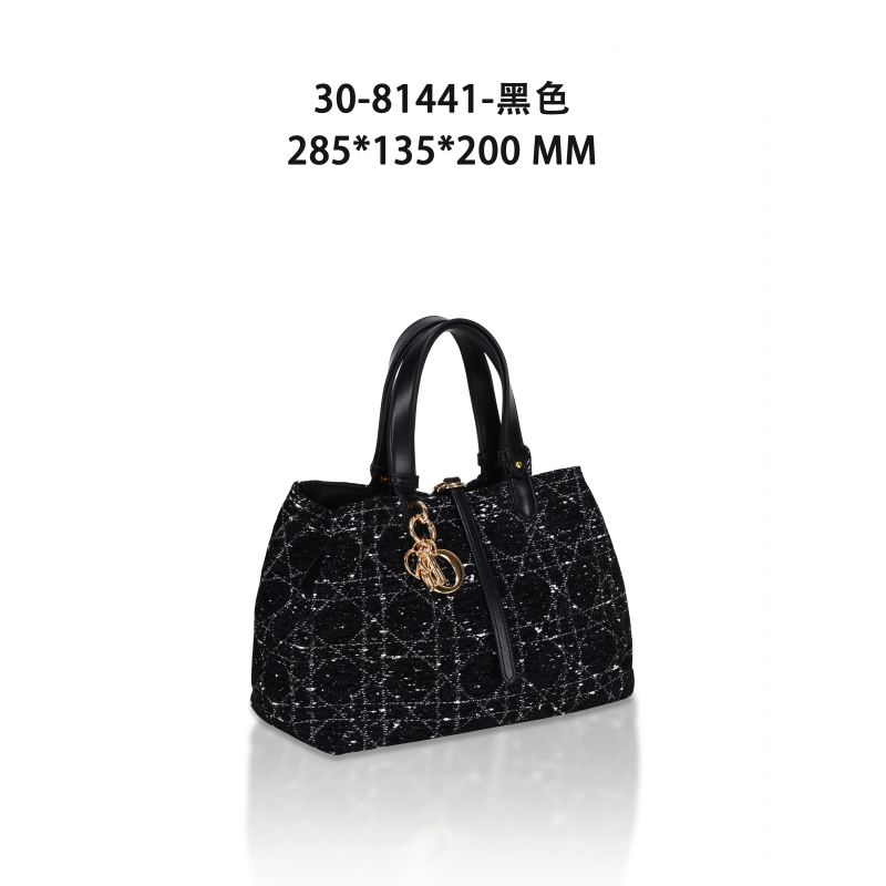 【LULU】GQ-81441-黑色RAIN.CUN气质时尚百搭简约斜跨轻奢女包