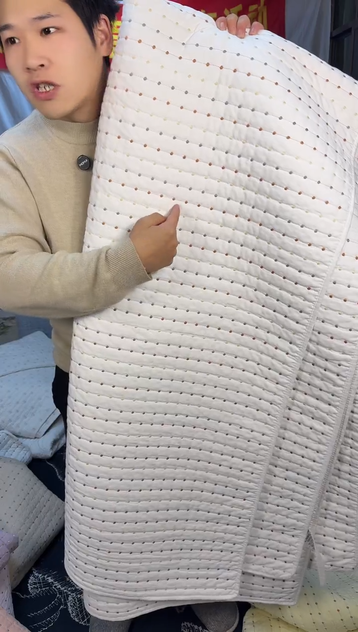 棉纯棉米粒秀白色200*230单被套