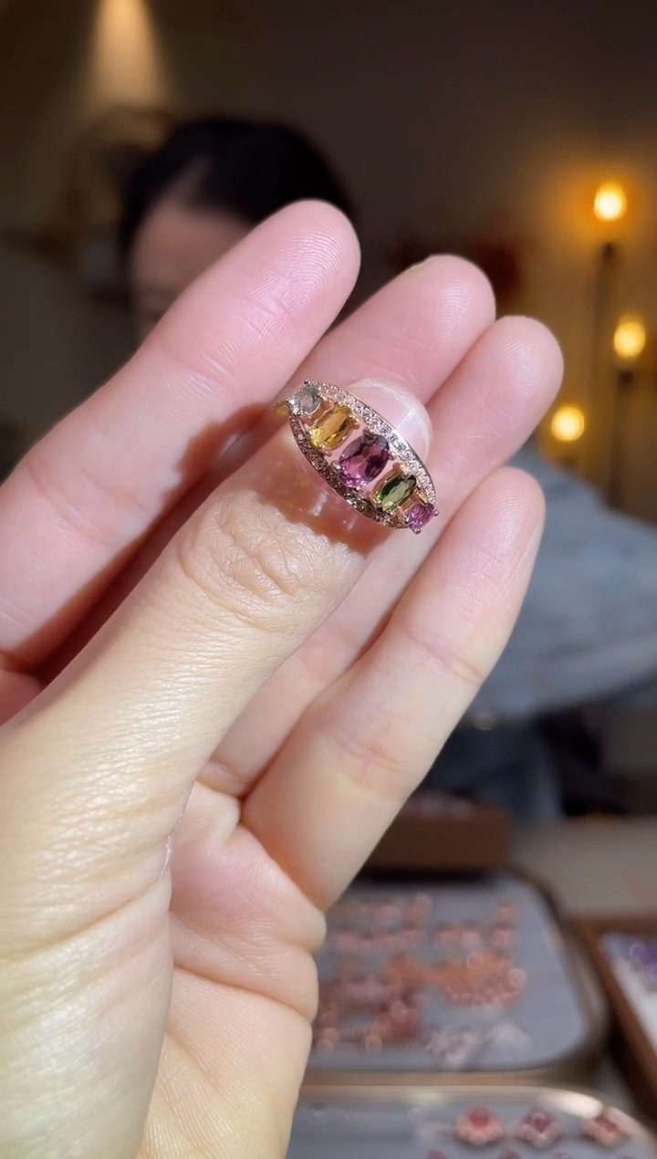 银S925镶嵌手饰碧玺手饰