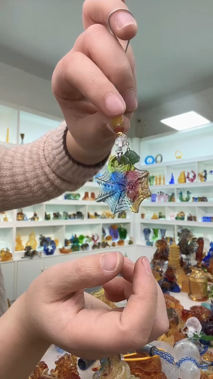 手工艺品琉璃八方来财手机链