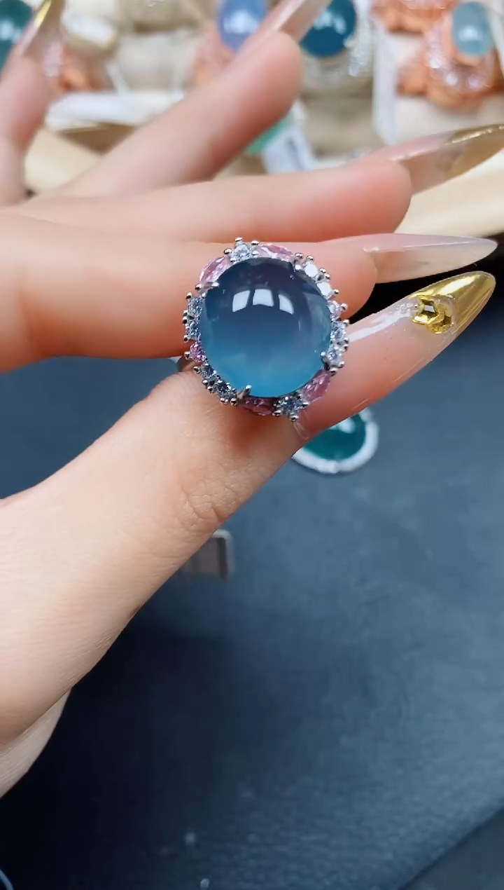 【闪购商品】翡翠戒指银S925镶嵌翡翠