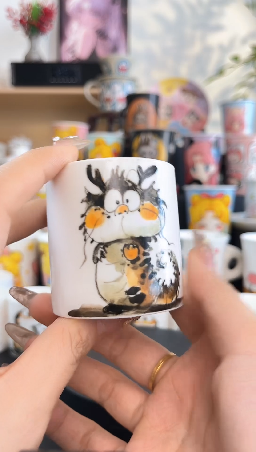 【闪购商品】摆件手工手绘陶瓷小杯杯