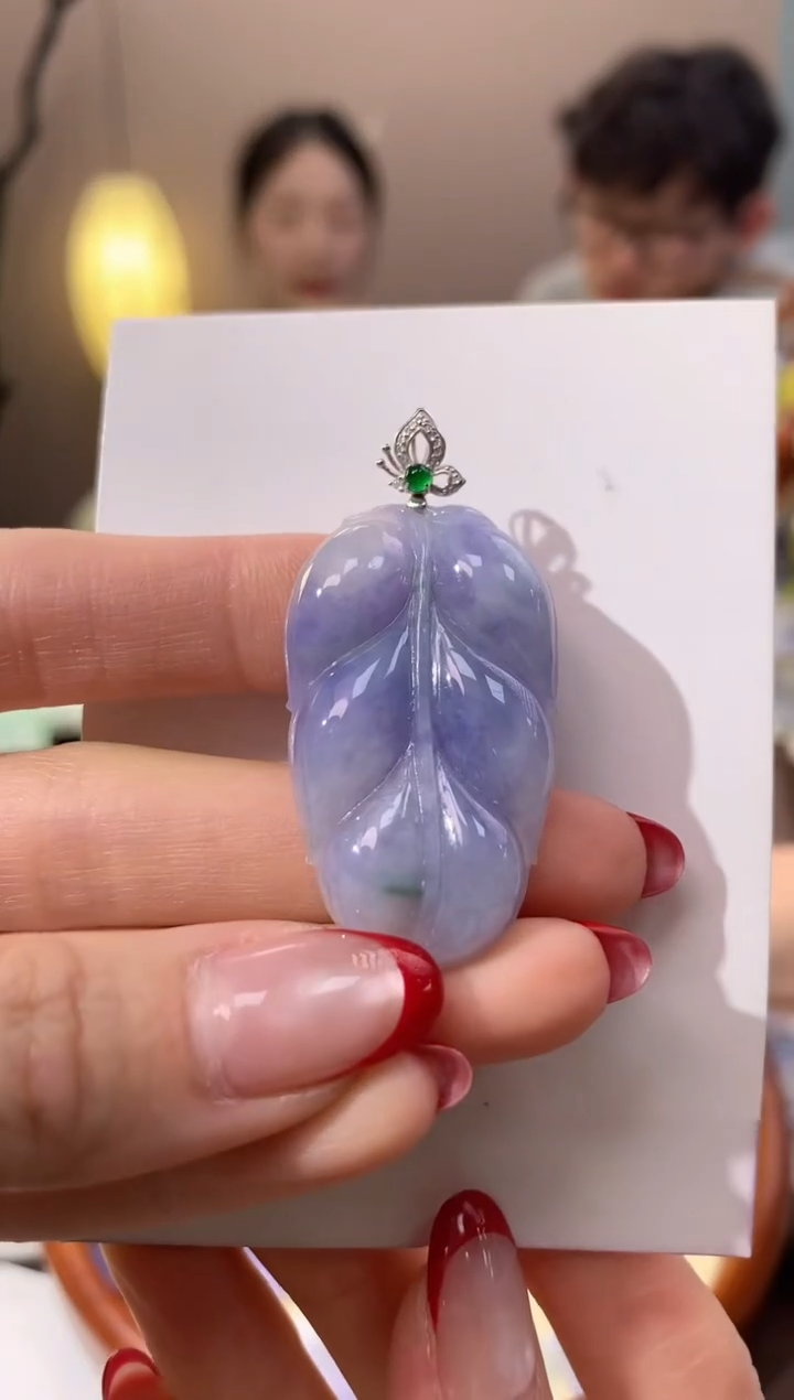 【闪购商品】翡翠颈饰18K金镶嵌天然缅甸a货翡翠