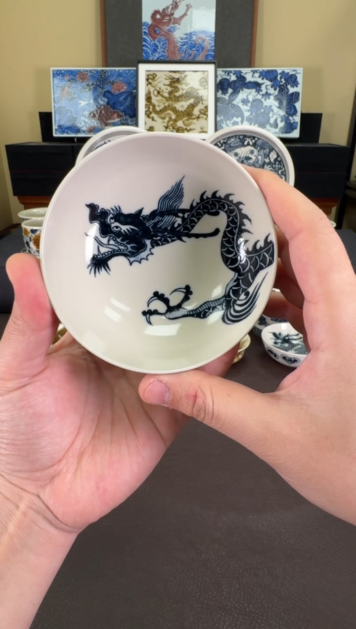 【闪购商品】二号釉过肩龙纹普洱杯