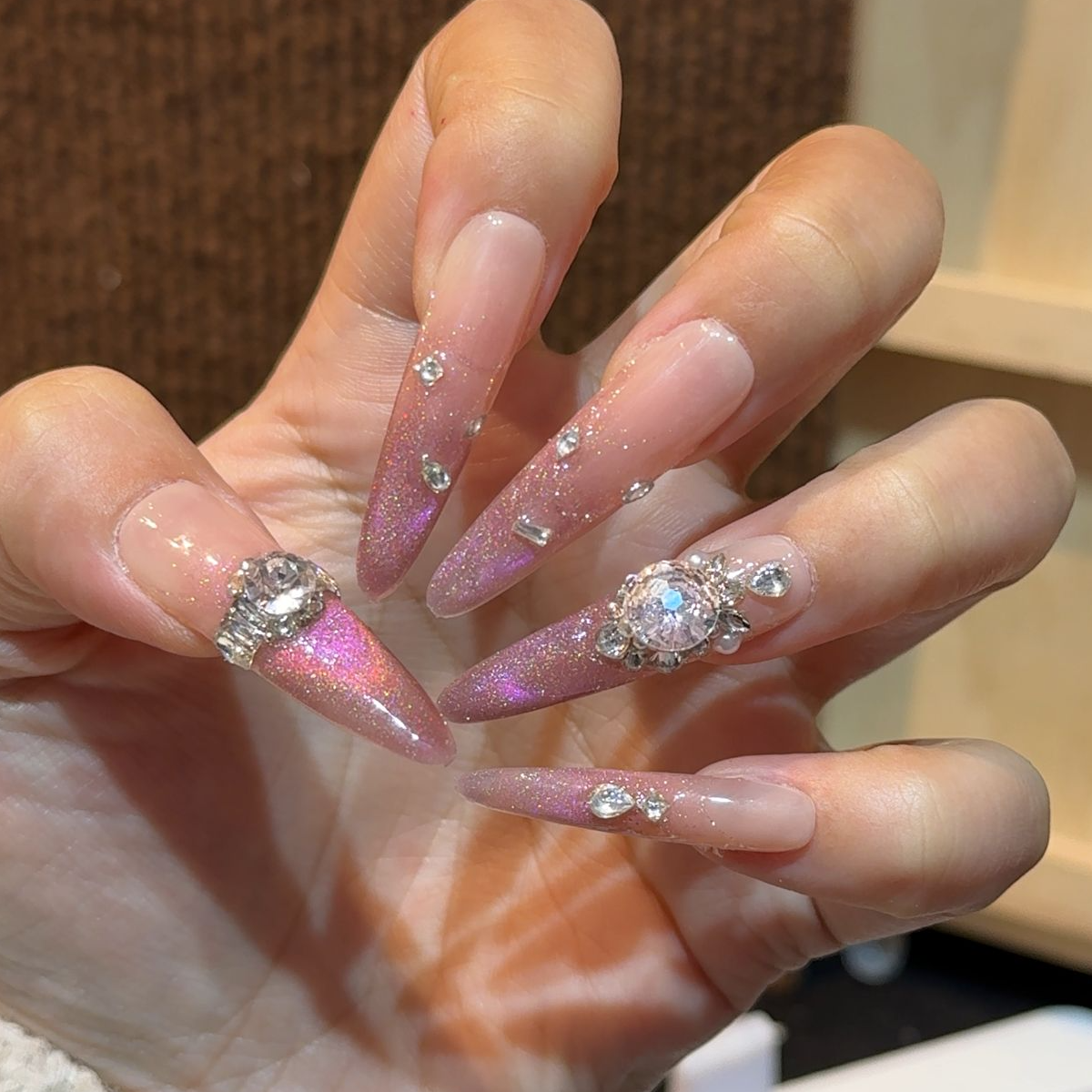 锦福（良辰）裸色多巴胺中长短美甲甲片纯手工穿戴甲新款高级感