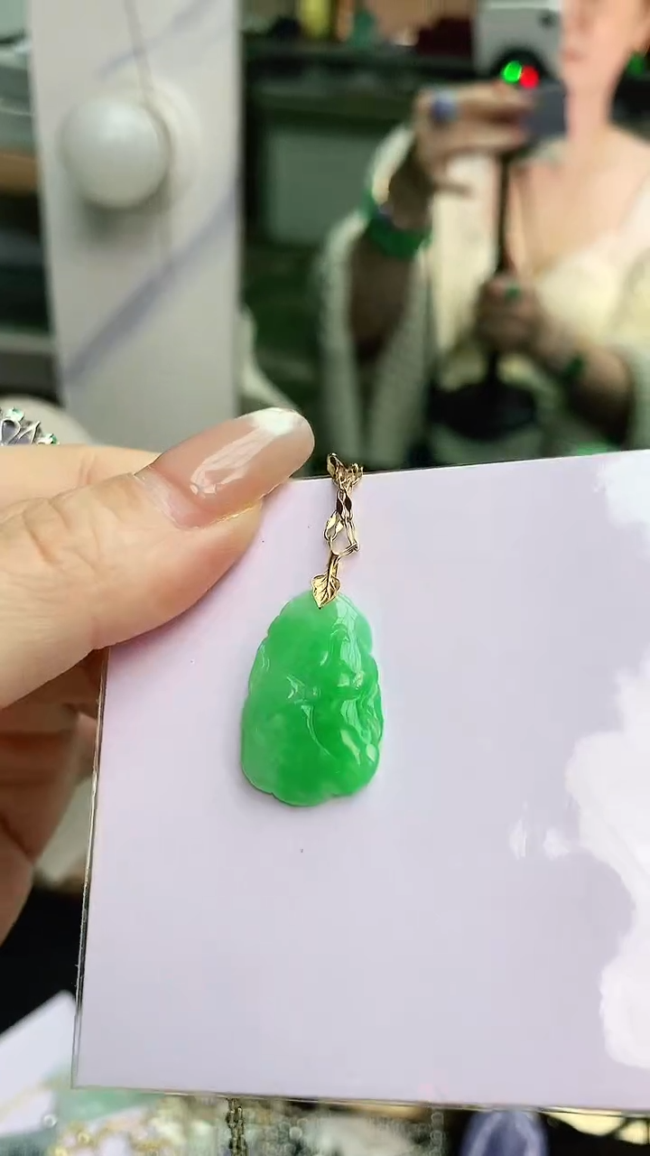 颈饰18K金镶嵌翡翠彩*赠礼盒证书