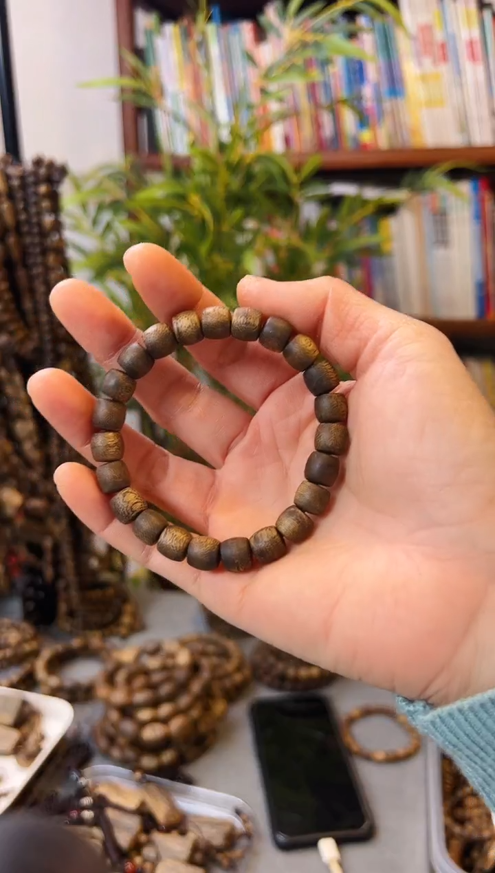 【闪购商品】沉香手串棋楠鼓珠单圈